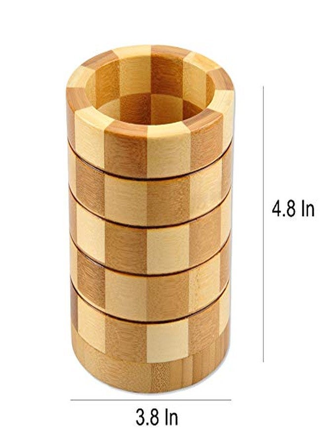 HomeImpel Bamboo Kitchen Tool Holder, Round Shaped Bamboo Kitchen Utensil Holder and Organizer - Image 2